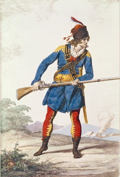 Military Dress, engraved by Vivant Dominique Denon by Jacques Louis David